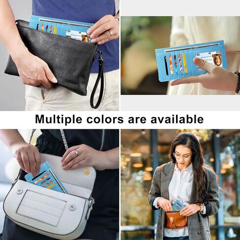 XEYOU Women Slim Rfid Blocking Credit Card Case Holder Wallet Zip ID Case Wallet Small Compact Leather Wallet Coin Purse in Kuwait