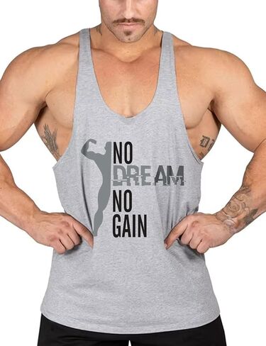 Mens Gym Bodybuilding Athletic Workout Muscle Stringer Y-Back Tank Tops Vest Sleeveless T-Shirt in Saudi Arabia