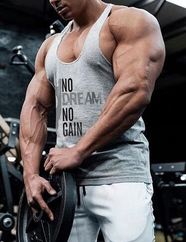 Mens Gym Bodybuilding Athletic Workout Muscle Stringer Y-Back Tank Tops Vest Sleeveless T-Shirt in Saudi Arabia