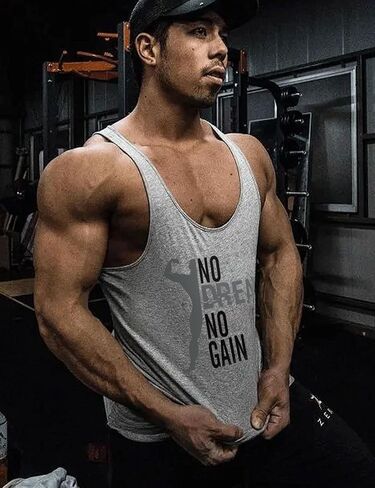 Mens Gym Bodybuilding Athletic Workout Muscle Stringer Y-Back Tank Tops Vest Sleeveless T-Shirt in Saudi Arabia