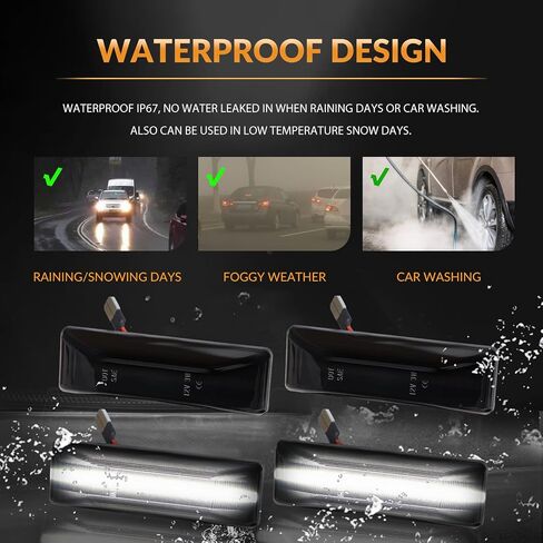 LED Dually Bed Fender Side Marker Lights For 1994-2002 Dodge Ram 2500 3500 Dual Rear Wheel Marker Lamps Smoked Len (White Led) in Saudi Arabia