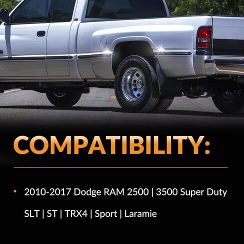 LED Dually Bed Fender Side Marker Lights For 1994-2002 Dodge Ram 2500 3500 Dual Rear Wheel Marker Lamps Smoked Len (White Led) in Saudi Arabia