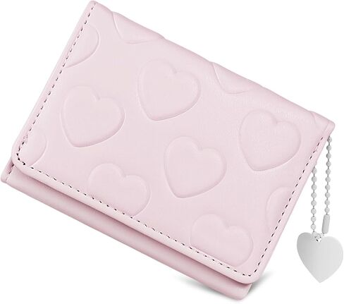 Credit Card Wallet with Heart-shaped Pendant, PU Leather Credit Card Holder for Women and Girls, Cute Women's Wallet Card Holder Wallet for Shopping, Dating, Travel (black) in Saudi Arabia