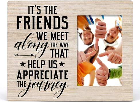 Nurawo Cousins by Blood Sisters by Heart Friends by Choice Wood Picture Frame Rustic Cousin Wooden Photo Frame for Tabletop or Wall Display (for 4x6 Photo) in Kuwait