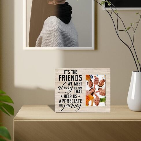 Nurawo Cousins by Blood Sisters by Heart Friends by Choice Wood Picture Frame Rustic Cousin Wooden Photo Frame for Tabletop or Wall Display (for 4x6 Photo) in Kuwait
