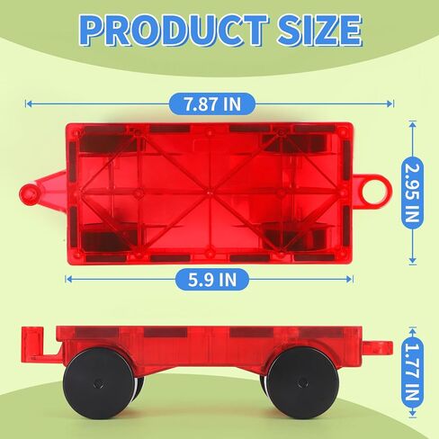 Magnetic Tiles Cars Construction Set - 4 PCS Magnetic Tiles Magnet Bricks Truck Sensory Toys, Educational Magnetic Cars Set Magnet Building Blocks for 3 4 5 6 7 8+ Year Old Girls Boys in Saudi Arabia