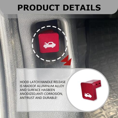 Hood Latch Release Handle Cable Aluminum Alloy Repair Kit, Hood Release Handle, Heavy Duty Hood Cover Lock Switch Compatible with Honda Civic 1996-2011, CR-V 1997-2006, Element 2003-2011 in Saudi Arabia