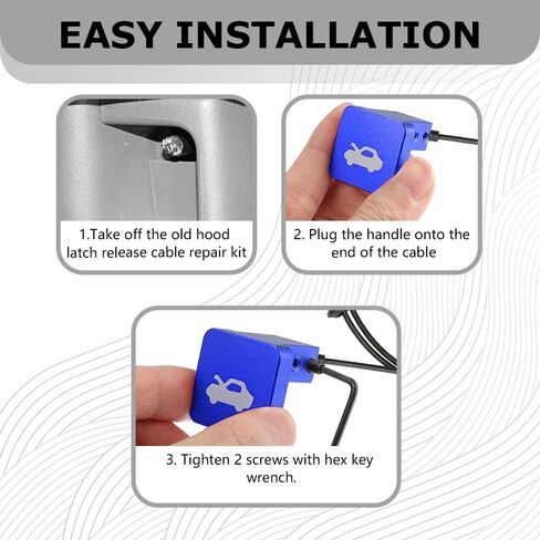 Hood Latch Enheries مقبض الكبل مجموعة إصلاح سبائك الألومنيوم ، مقبض إطلاق غطاء محرك السيارة ، مفتاح قفل غطاء الغطاء الثقيل متوافق مع هوندا سيفيك 1996-2011 ، CR-V 1997-2006 ، Element 2003-2011 in Saudi Arabia