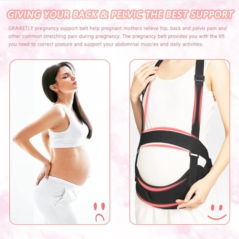 Pregnancy Support Belt, Maternity Belt Wrap For Pregnant Women, Maternity Support Belt Plus Size, Belly Band Maternity Support Belt, Pregnant Support Belly Band, Black,XXL in Saudi Arabia
