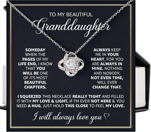 Love Knot Necklace For Daughter or Granddaughter, Grandparent Gifts - Christmas or Birthday Present in Saudi Arabia