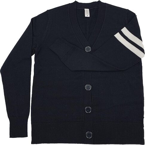 Hip Hop 50's Shop Women's V Neck Knit Varsity Cardigan Sweater Letterman Lightweight in Kuwait