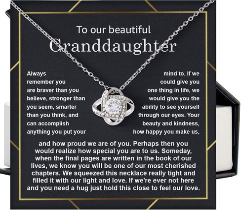Love Knot Necklace For Daughter or Granddaughter, Grandparent Gifts - Christmas or Birthday Present in Saudi Arabia
