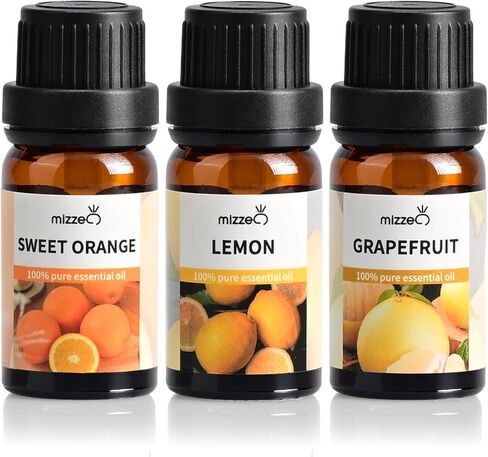 MIZZEO Fruity Essential Oil Set, Premium Pure & Natural Aromatherapy Essential Oils for Diffuser for Home, 3 * 10 ML Diffuser Oil Gift Set- Sweet Orange,Lemon,Grapefruit in Saudi Arabia