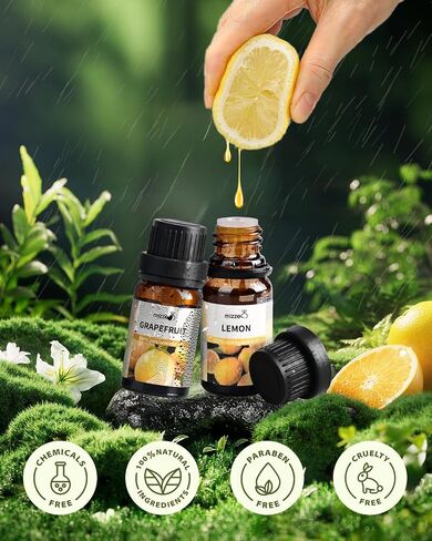 MIZZEO Fruity Essential Oil Set, Premium Pure & Natural Aromatherapy Essential Oils for Diffuser for Home, 3 * 10 ML Diffuser Oil Gift Set- Sweet Orange,Lemon,Grapefruit in Saudi Arabia