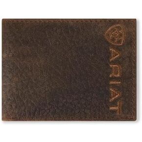 ARIAT Men's Large Logo Bull Hide Leather Bifold Wallet