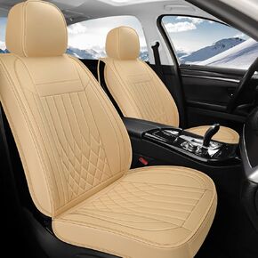 Car Seat Covers Full Set, Faux Leather Seat Covers, Car Seat Protectors Waterproof, Anti-Slip Automotive Seat Covers Fit for Most Cars SUVs Mid-Size Trucks, Black