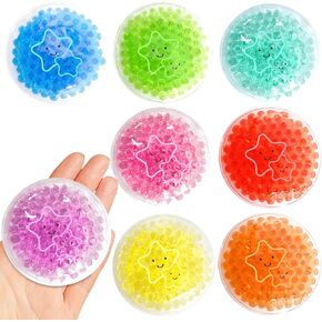 Boo Boo Ice Packs - 8 Small Gel Bead Cold Compress Packs with Star Cartoon Design, Instant Pain Relief for Injuries, Teething, Bumps & Bruises - Child-Safe Cooling Pads for First Aid Kits