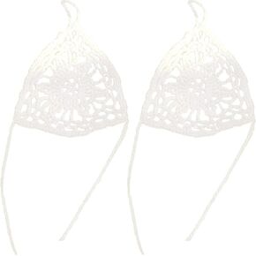 LGEGE 2 pcs Crochet Barefoot Sandals,Anklet, Bridesmaid Accessory, Yoga Shoes, Foot Jewelry, Beach Accessory, Nude Shoes