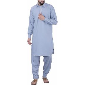 Men's Cotton Blend Pathani Kurta Salwar SET