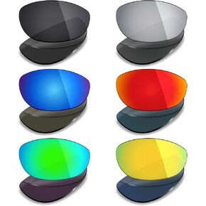 Mryok 6 Pair Polarized Replacement Lenses for Wiley X Airrage Sunglass - Stealth Black/Fire Red/Ice Blue/Silver Titanium/Emerald Green/24K Gold