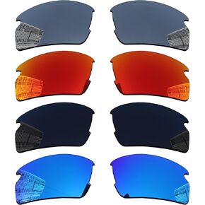 Acefrog 1.8MM Polarized Replacement Lenses for Oakley Flak 2.0 OO9295 Sunglasses, Upgraded Material, Polycarbonate 4 Pairs Pitch Black + Star Silver + Winter Sky + Jaffa Orange