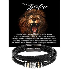 To My Brother Bracelet, Bracelet for Brother from Sister, Bracelet For Brother From Brother, Brother Gifts from Mom and Dad, Birthday Gift For Brother Bracelet with Message Card and Box