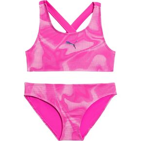 PUMA Girls' Two Piece Bathing Suit, Bikini Swimsuit, Quick Dry