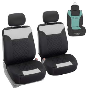 FH Group Car Seat Cover Cushion - 2 Pack Seat Covers for Cars Trucks SUV, Solid Black Neosupreme Car Seat Cushions, Waterproof Car Seat Cover Cushion, Universal Fit Car Seat Protector