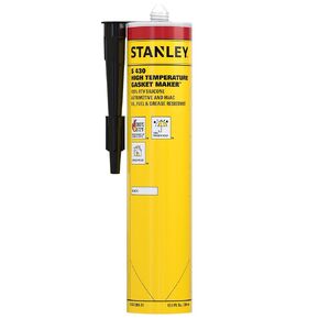 Stanley High-Temp RTV Silicone Gasket Maker - Oil, Vibration and Heat Resistant Black Silicone Sealant for Automotive Valve Covers and Engine Parts, 10.1 fl.oz. Black, 1 Pack