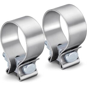 1.75" Muffler Exhaust Clamp Fit for Harley Touring/Street Glide/Electra Glide/Road King/Road Glide, Stainless Steel 304