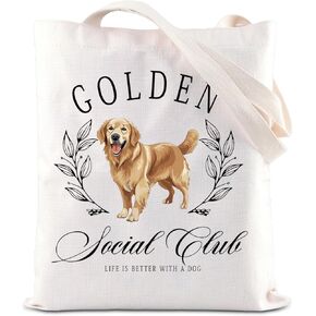 Golden Retriever Social Club Tote Bag Golden Retriever Owner Shoulder Bag Golden Mom Gift Dog Keeper Gift For Golden Lovers