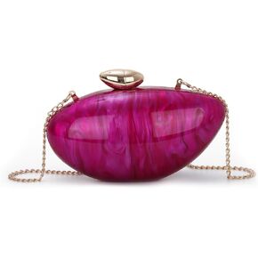 Fecialy Shell Shape Acrylic Clutch Metallic Marble Evening Evening Bag for Women Glitter Handbag for Wedding Cocktail Party