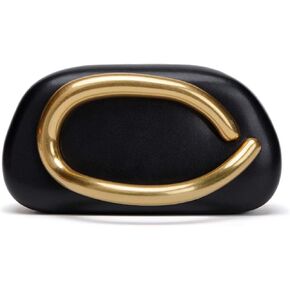 Women PU Leather Evening Handbags Metal Handle Bag Trendy Clutch Purses with Chain Hand-held Causal Shoulder Crossbody Bag