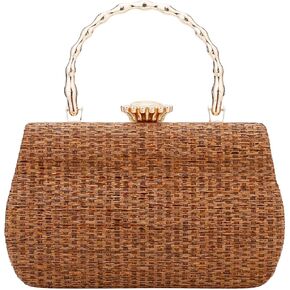 Simcat Straw Clutch Purses for Women Beach Boho Woven Handbags Crossbody Shoulder Bag Evening Bag
