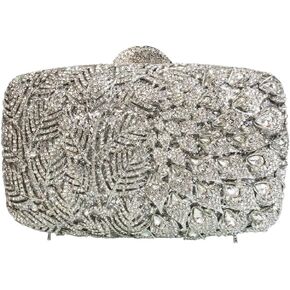 Women Vine Evening Handbag Farmarling Rhinestone Leaf Pattern Base Base Prest Legant for Party Wedding Banquet