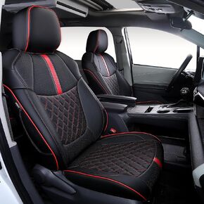 Custom Fit Sienna Seat Covers for Toyota Sienna LE,XLE 2021-2025 3-Row Full Coverage Waterproof Breathable Leather Car Seat Covers Full Set (Black,8-Seat)
