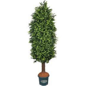 Artificial Plants Outdoor-4FT Fake Plants UV Resistant Topiary Boxwood Tree Potted for Front Porch Patio Farmhouse Winter Home Decor