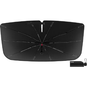 2025 Upgraded Car Windshield Sun Shade, Nano-Ice-Crystal Coating Sun Shade for Car Windshield,Portable Foldable Front Window Sunshade for Medium Sedans/SUVs - Universal 57"x32", Blocks Heat and UV