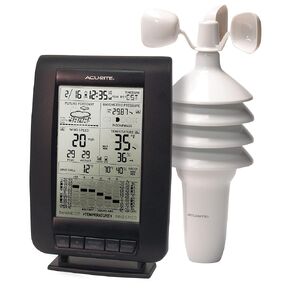 محطة الطقس Acurite Notos (3-in-1) مع الرياح ودرجة الحرارة والرطوبة (00638a3) ، الأسود والمعادن