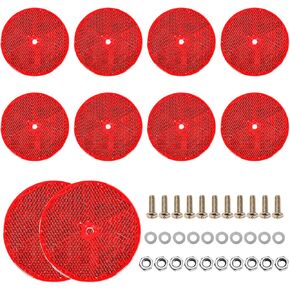 16 PCS عاكسة مقطورة السلامة عاكس لاصق ذاتي ، Round ABS stick-on alsid