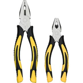 Lineman's Pliers Combination Pliers 6 Inch & 8 Inch Pliers with Wire Cutter， Heavy Duty Chrome Vanadium Steel Construction Professional Handle