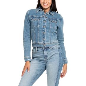 Judy Blue Classic Vintage Wash Denim Jacket – Women's Casual Long Sleeve Button-Up Jean Jacket -7877