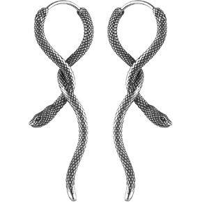 HZMAN Snake Earrings for Men Women Stainless Steel Retro Gothic Punk Piercing Animal Snake Hoop Earring Biker Party Jewelry Gift