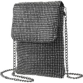 Evening Handbags Clutch Purses for Women, Crossbody Bag Crystal Rhinestone Purse Shoulder Bag Sparkly for Wedding Party Gold