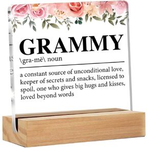 Nana Gifts From Grandchildren Granddaughter Grandson, Nana Gifts for Birthday Christmas Mother's Day, Grandma Present Nana Definition Clear Acrylic Desk Decorative Sign for Home Decor, 4 x 4 Inches