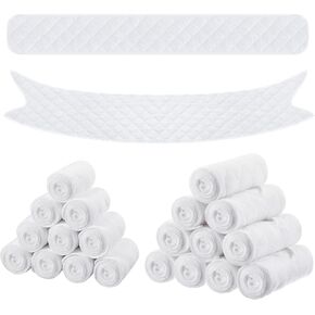 20 Pack Bra Liners for Sweat Tummy Liners Under Stomach Sweat Pads Plus Size for Women Sweating Supplies(White,L)