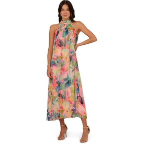 Adrianna Papell Women's Print Chiffon Trapeze Dress