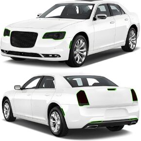 Precut Headlight Leachlight Tint Kit Film Five for Chrysler 300 2015 2015 2017 2018 2018 2019 2020 2021 2022 2023 Tail Light Overlay مع Gloss Dark Smoke Cover Cover Vinyl Scal