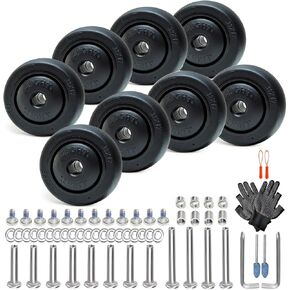 Luggage Wheels Replacement 8 PC 38x17mm TPE Bearing Rollers Suitcase Wheels Replacement Kit Repair Wheels for Spinner Suitcase Rolling Duffel Caster Carry on