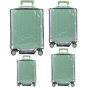 4 Pieces Clear Luggage Cover PVC Suitcase Protector Waterproof Cover for Luggage Spinner Wheels Suitcase (20 Inches, 24 Inches, 28 Inches, 30 Inches)